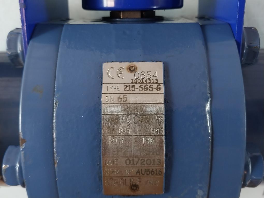 Bernard Controls 0a8 Pneumatic Actuator & Starline 215-sgs-g Ball Valve Assembly