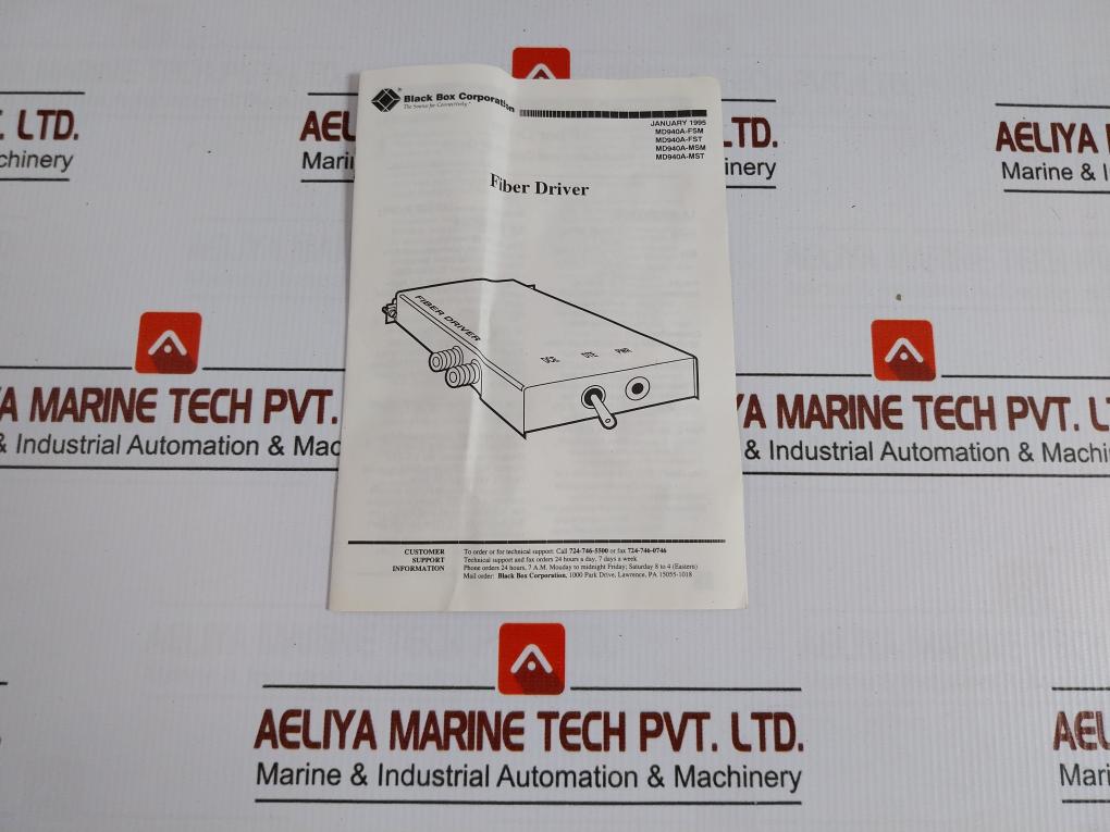 Black Box Asynchronous Fiber Driver Md940A-mst Input 100-240Vac 50-60Hz 0.2A