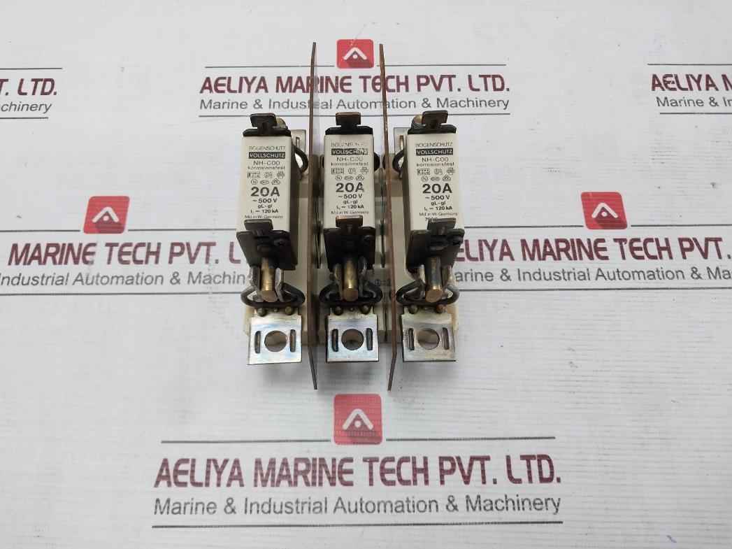 Bogenschutz Nh-c00 Fuse Holder With Fuse 20A 500V Gl-gi 120 Ka