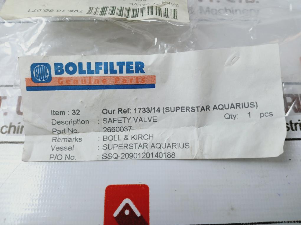 Bollfilter 2660037 Safety Valve 3006-4.0 Bar Dn 6-g 1/4"