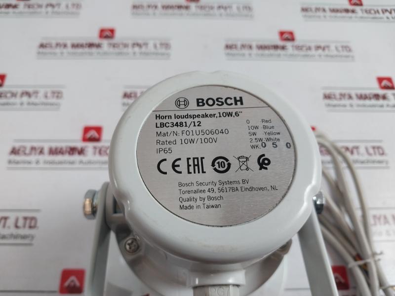 Bosch Lbc3481/12 Horn Loudspeaker 10W 6" 100V 300V 20Awg 80C 25 Kgf-cm