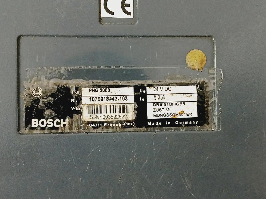 Bosch Phg 2000, 24v Dc, 0.3a, Three Stage Consent Switch 1070918443-103 Control Panel