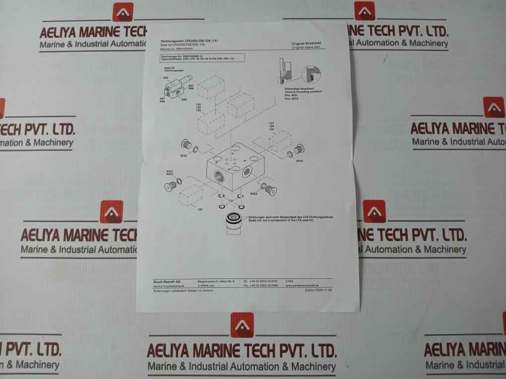 Bosch Rexroth Ag R900007920 Gasket Seal Set Lfa32.D7X He00706110