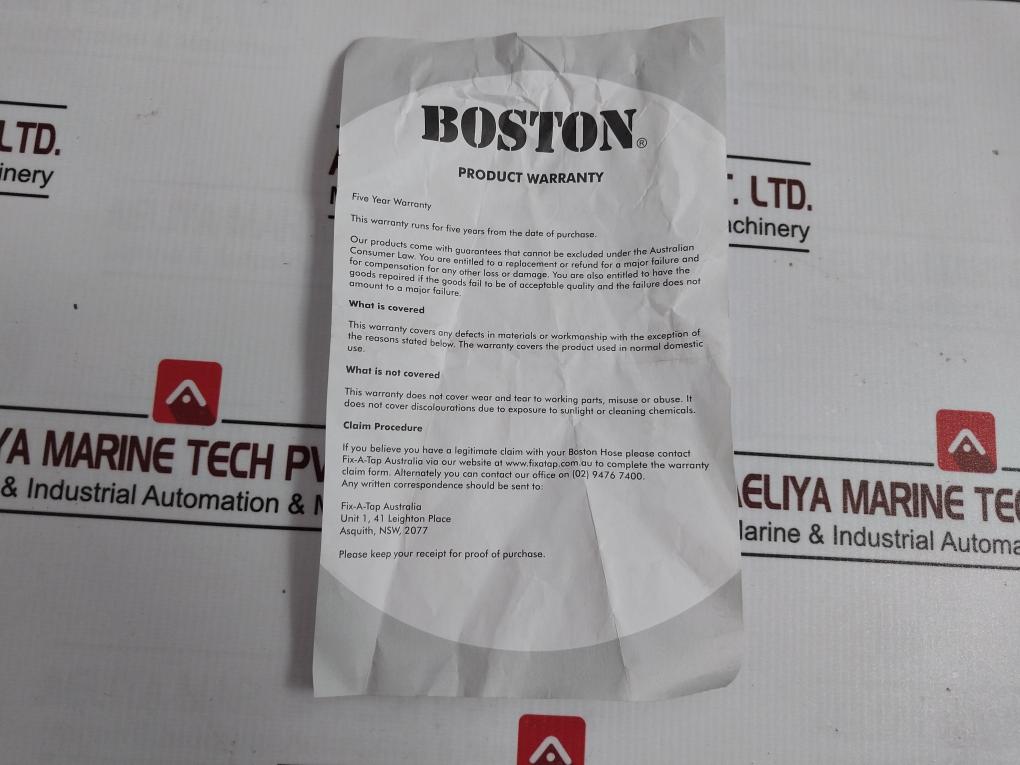 Boston Washing Machine And Dishwasher Inlet Hose 2M 300Psi/2.1Mpa 90C