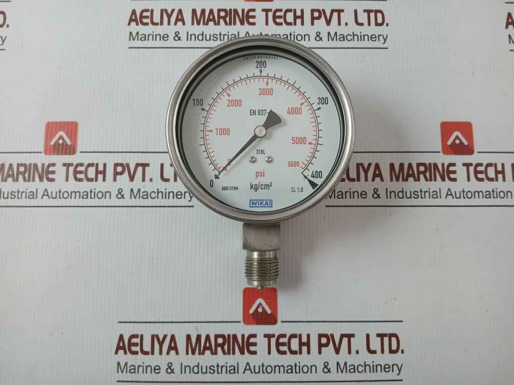 Bourdon Tube Pressure Gauge 400 Kg/Cm2 & Psi 232.50.100 Wika
