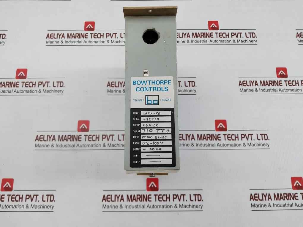 Bowthorpe Controls Temperature % Input Monitor Pt100 3 Wire 24Vdc 0˚C-100˚C Catx-rb
