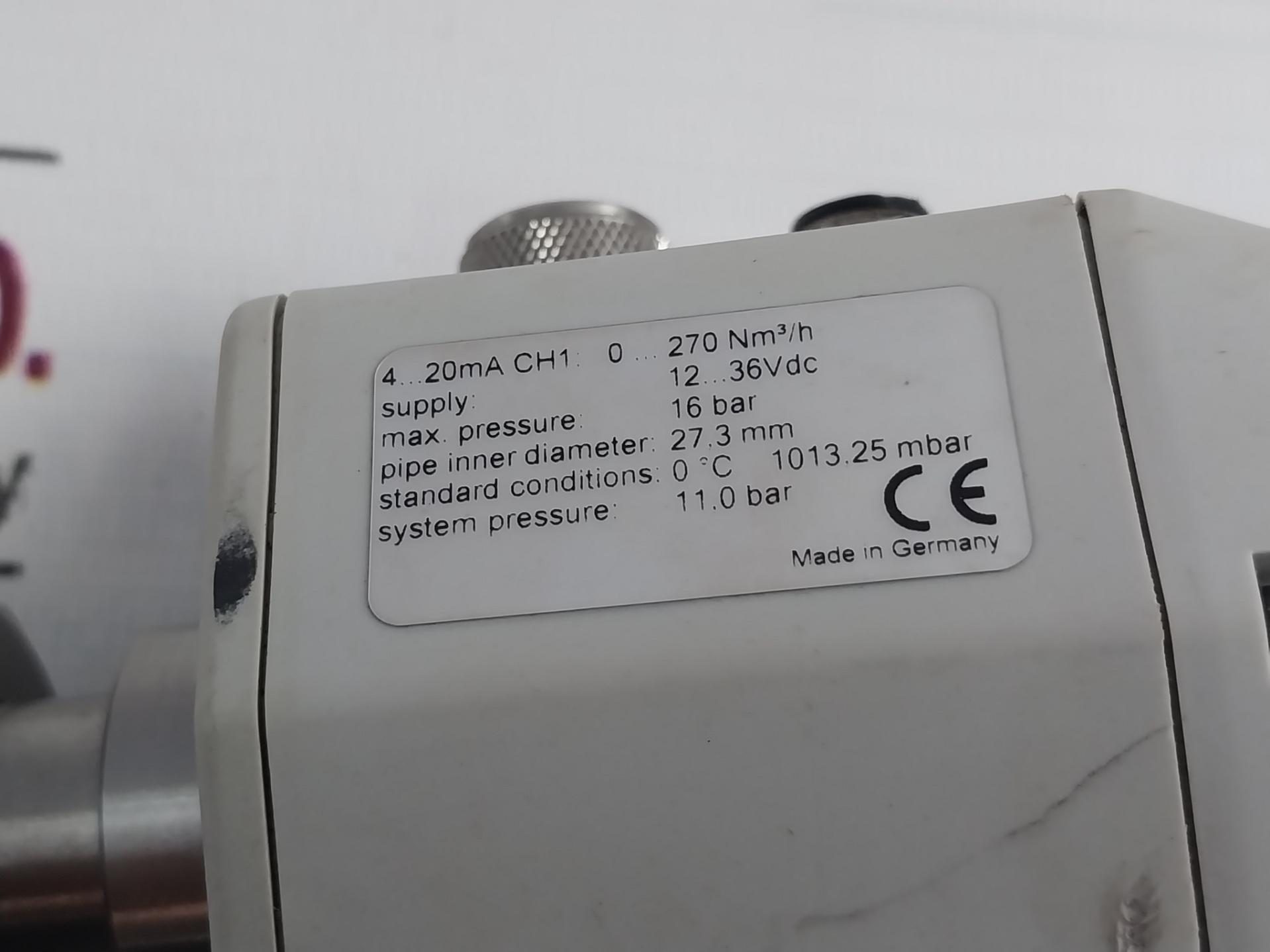 Burkert Werke 8008 Consumption Flowmeter 12-36Vdc 16Bar 27.3Mm 11.0 Bar