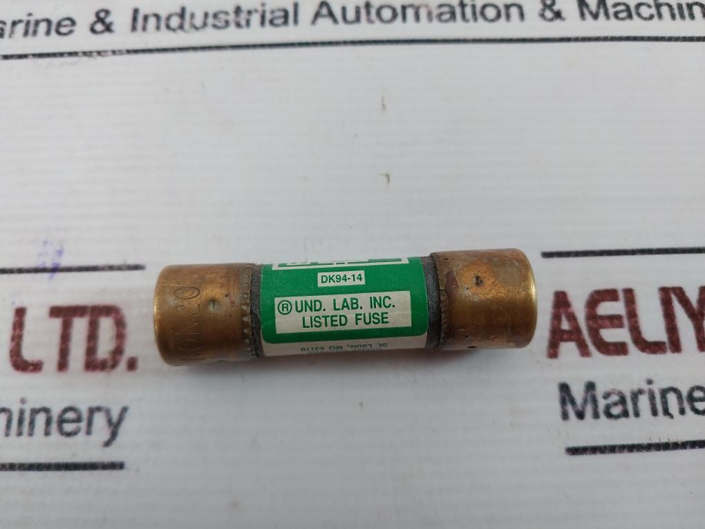 Lot of 10X Bussmann NON-20 One Time Fuse 250 Volts