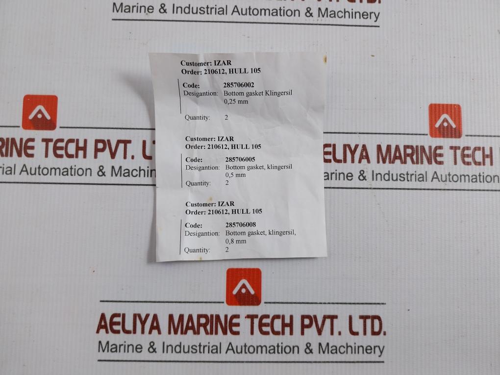 C-4430 Bottom Gasket Kit For Rotatory Vacuum Pump Klingersil (1 Kit = 6 Pcs)