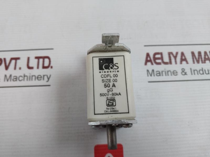 C&S Electric Cdfl00 High Breaking Capacity Fuse Link 50A 500V 80Ka 50Hz