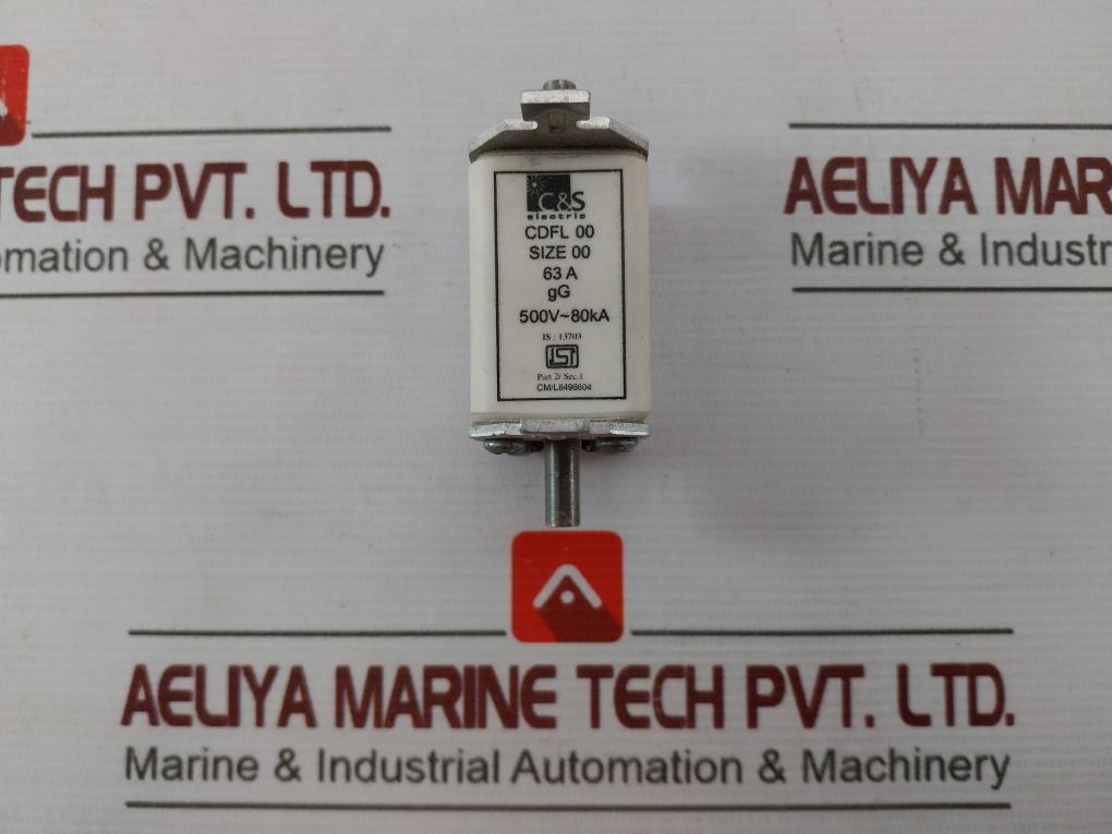 C&S Electric Cdfl 00 Fuse Link 63A Gg 500V 80Ka