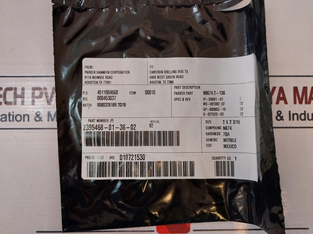 Cameron 2406437-01-99 Repair Kit, Drg Valve, 1/2" 5 Ksi Wp