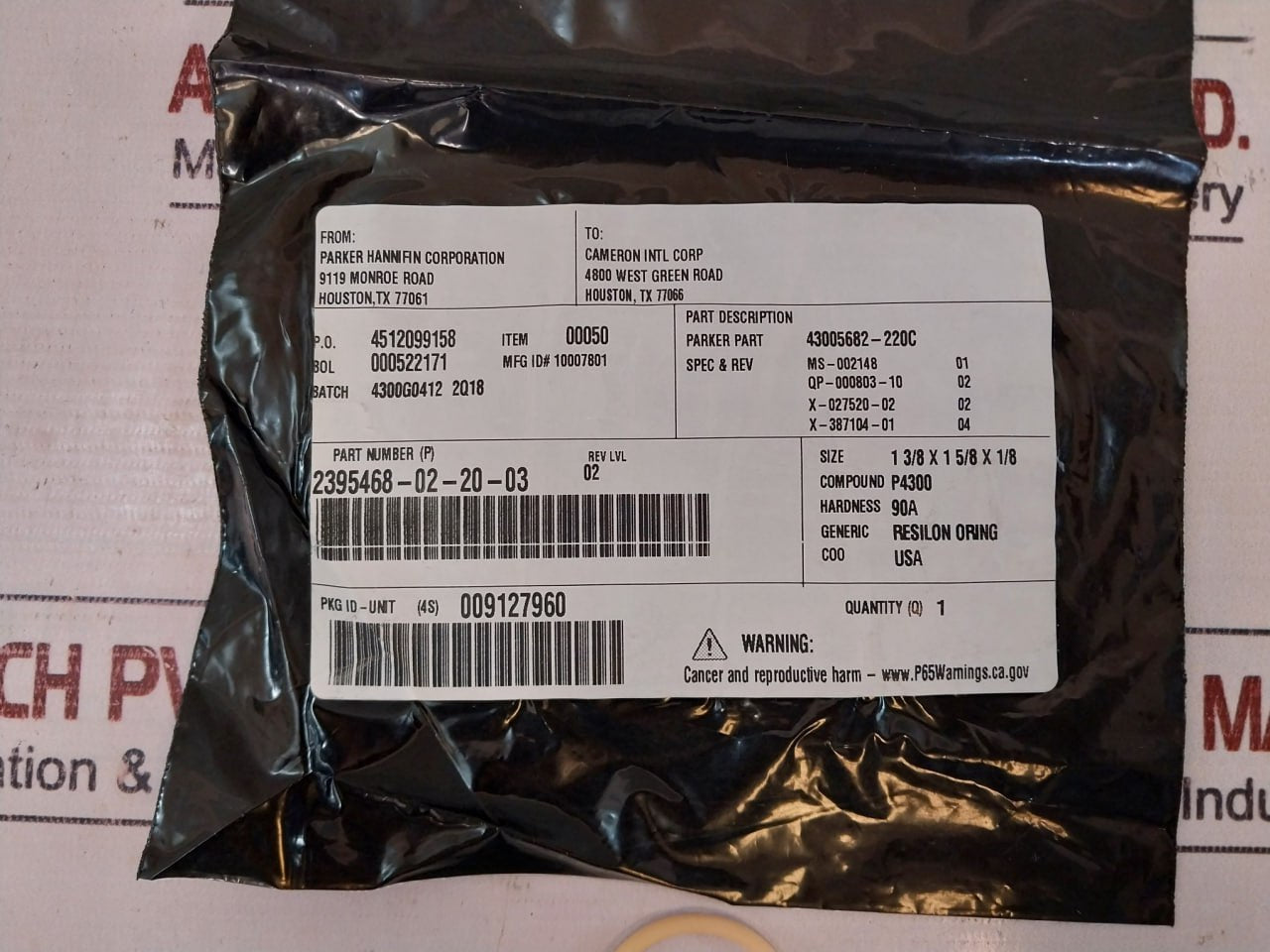 Cameron 2408830-24-01-99 Valve Repair Kit 2408831-01
