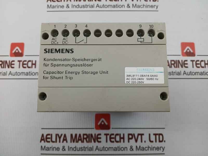 Capacitor Energy Storage Unit F/ Shunt Trip 50/60 Hz Siemens 3Wl9111-0Ba14-0Aa0