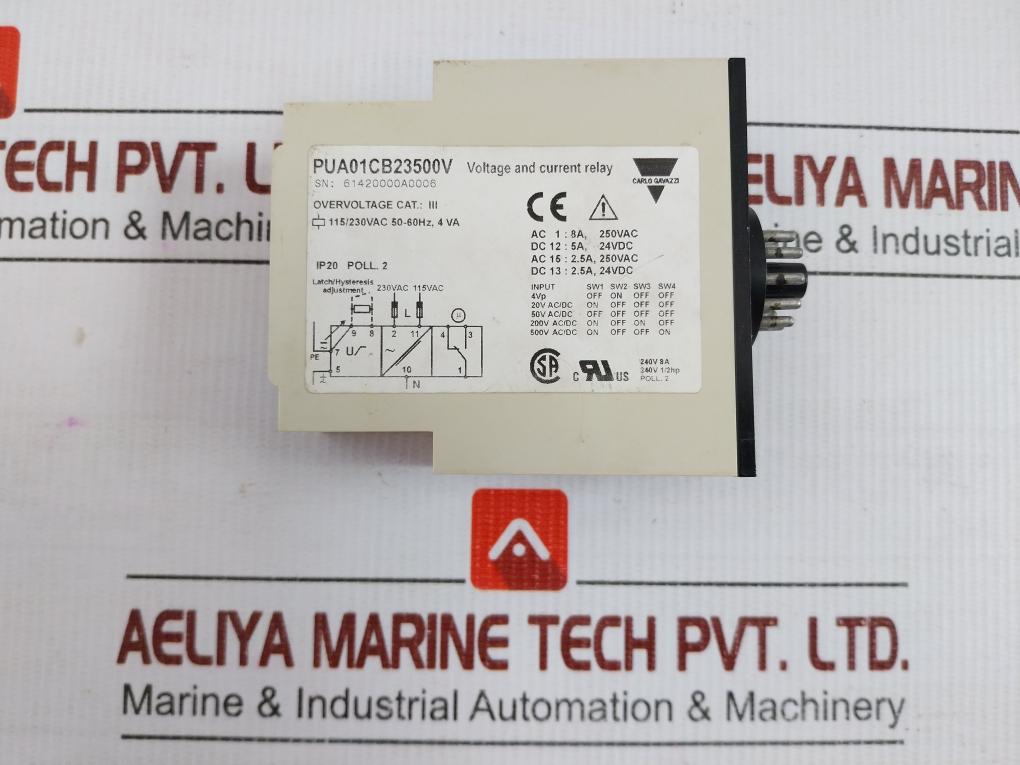 Carlo Gavazzi Ip20 Ac/Dc Voltage Or Current Monitoring Relay Pua01Cb23500V