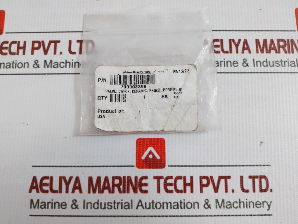 Cartridge Check Valve System Kit Waters 700002399