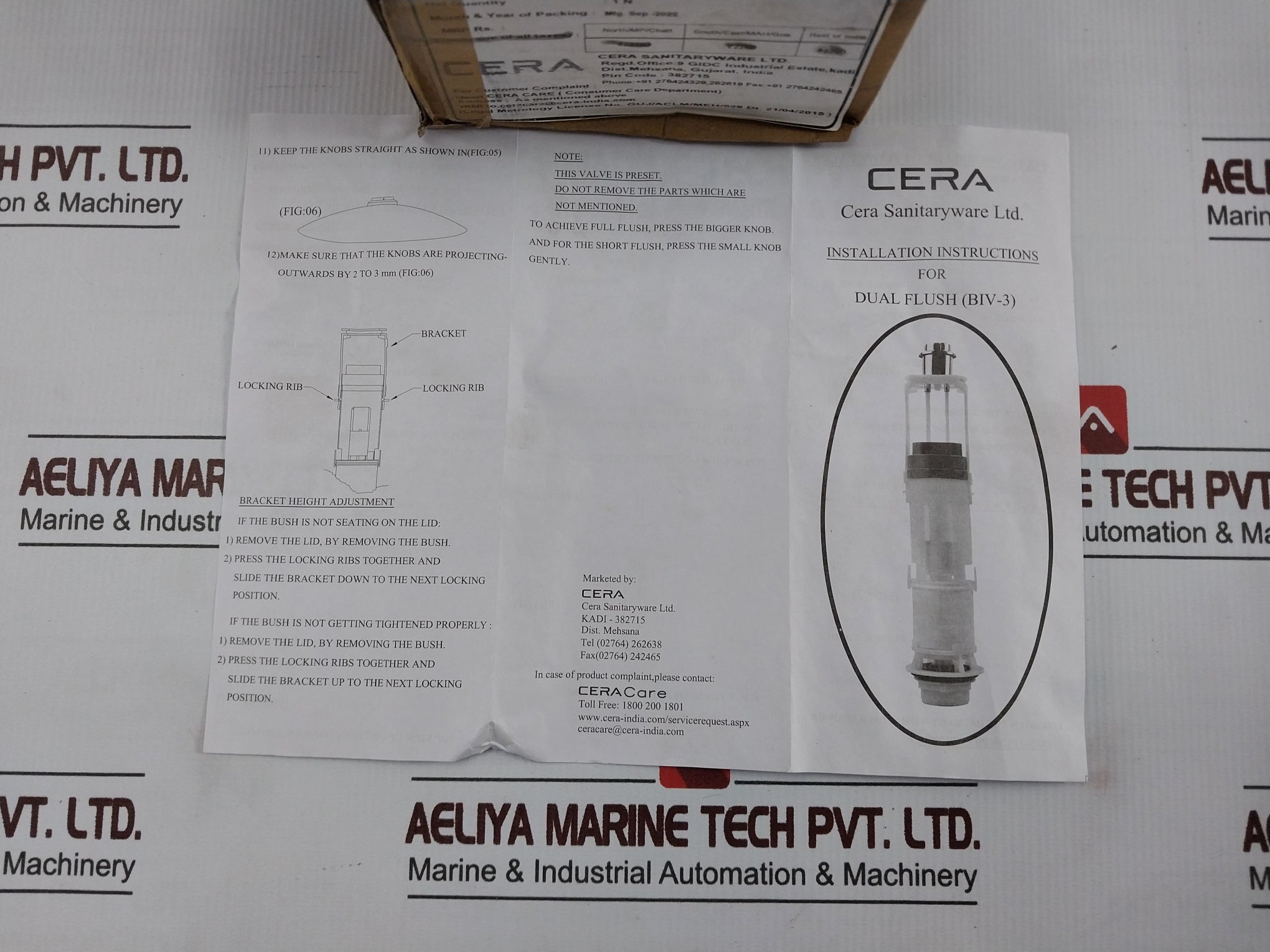 Cera Superflo Dual Flush (Biv-3) Calibre Float Tf Internal Fitting Set B1810101