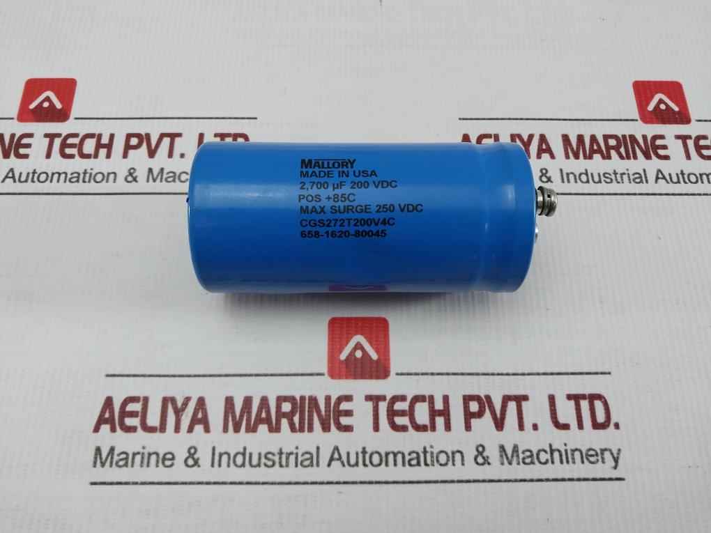 Cgs272T200V4C Screw Terminal Electrolytic Capacitor 250Vdc Mallory