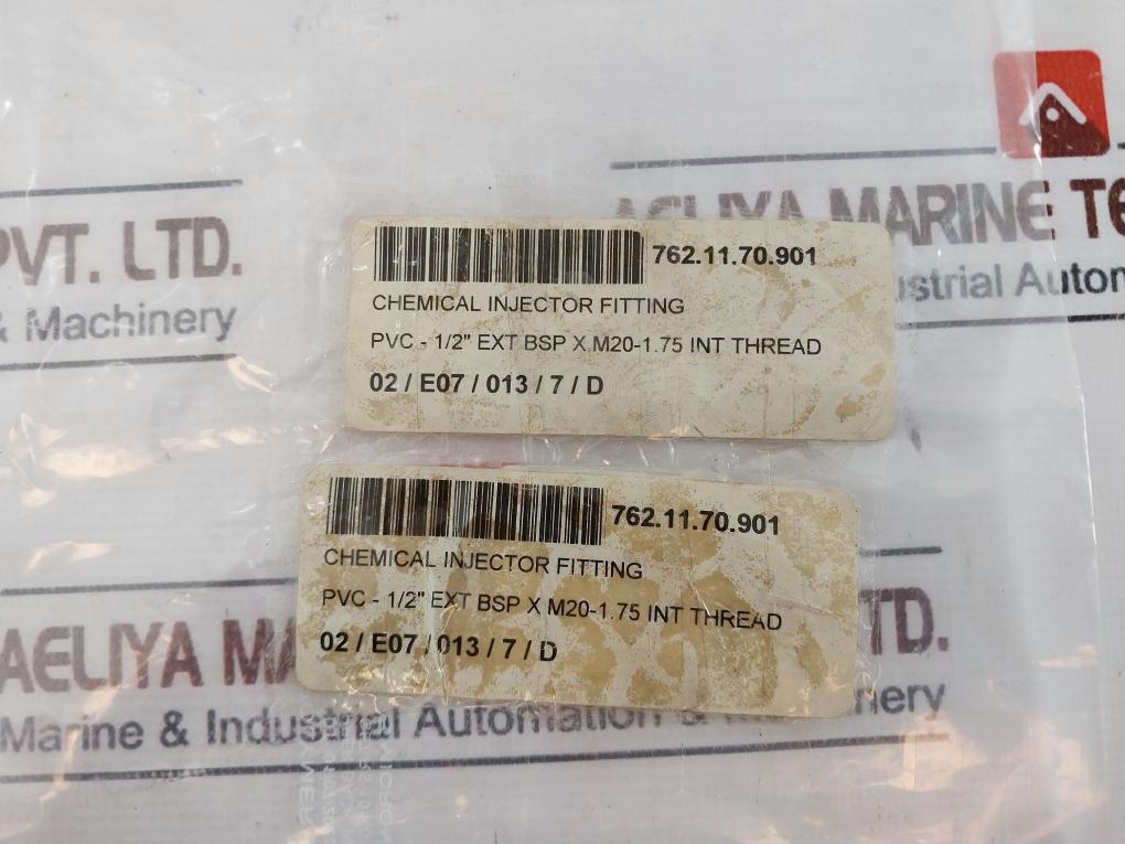 Chemical Injector Fitting Pvc 1/2” Ext Bsp X M20-1.75 Int Thread