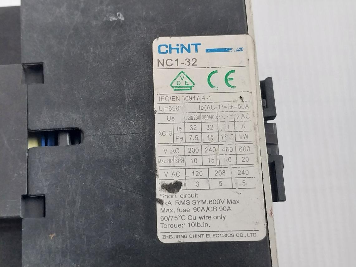 Chint Nc1-3201 Ac Contactor 690V 50A 60/75°C Cu-wire Only 50Hz