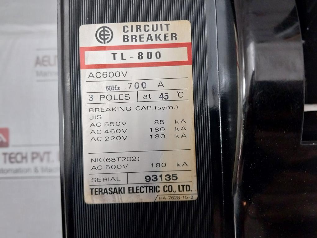 Circuit-Breaker-3-Pole-At-45-C-60Hz-Terasaki-Tl-800-208832-8