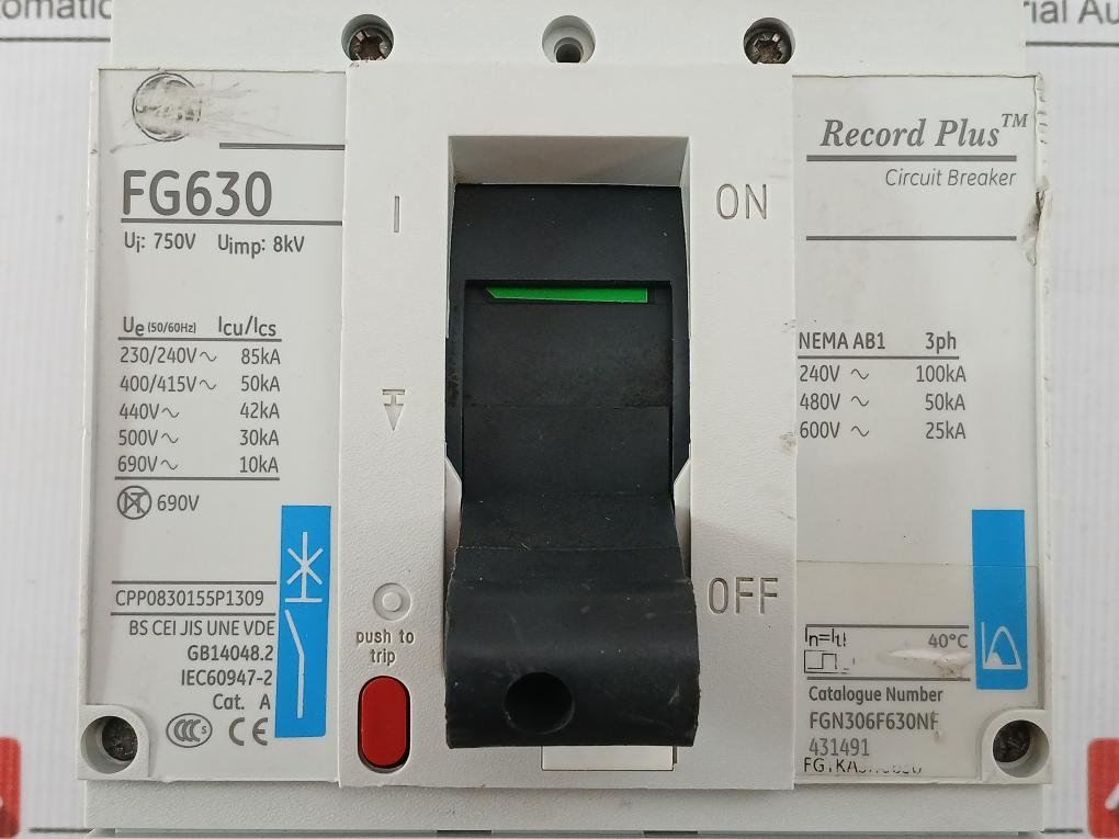 Circuit Breaker 230/240V 85Ka 50/60Hz General Electric Fg630