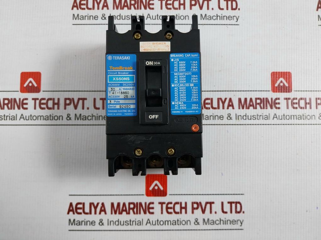 Circuit Breaker Ac600V Dc250V Terasaki Electric Xs50Ns
