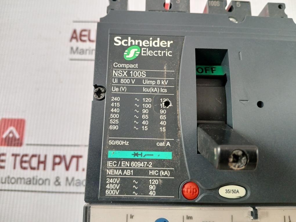 Circuit Breaker Basic Frame 800V 50/60Hz Schneider Electric Compact Nsx 100S