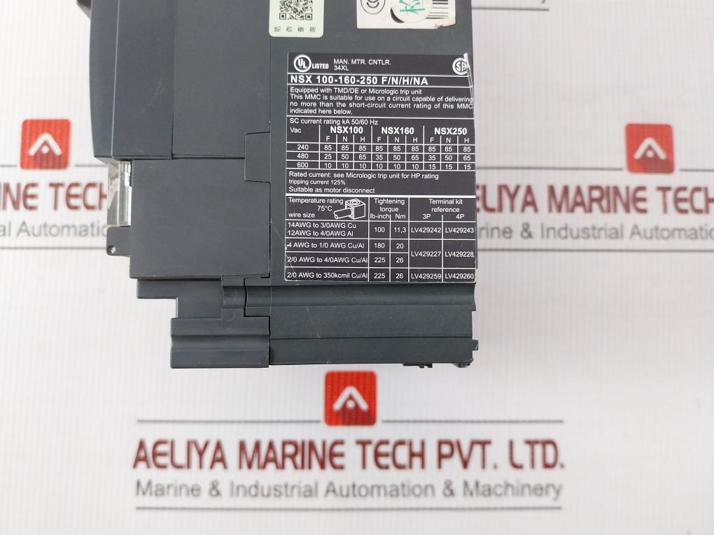 Circuit Breaker Compact 800V 50/60Hz Schneider Electric Nsx 100H