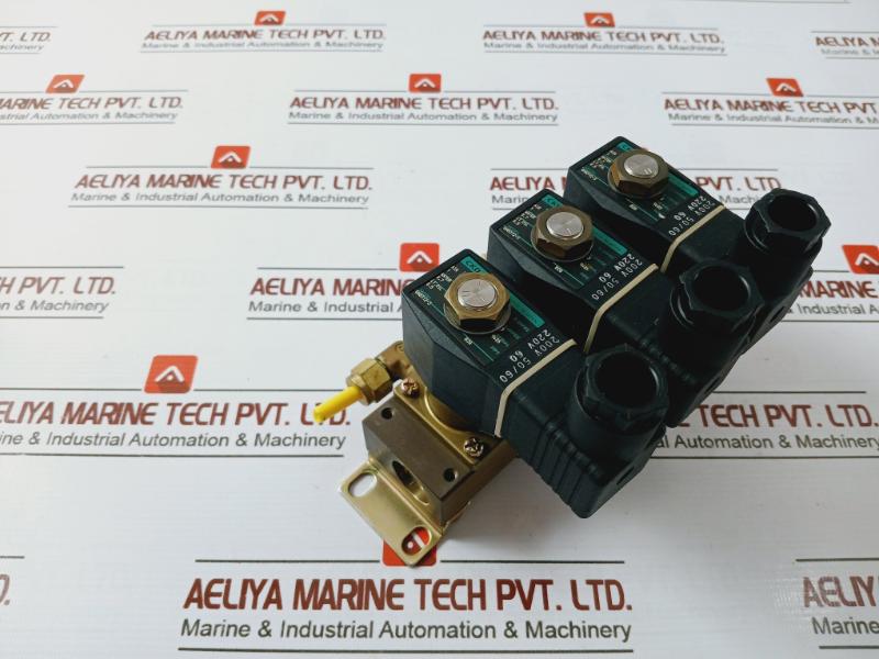 Ckd Gab312-3 Direct Acting 2 Port Solenoid Valve Manifold And Actuator