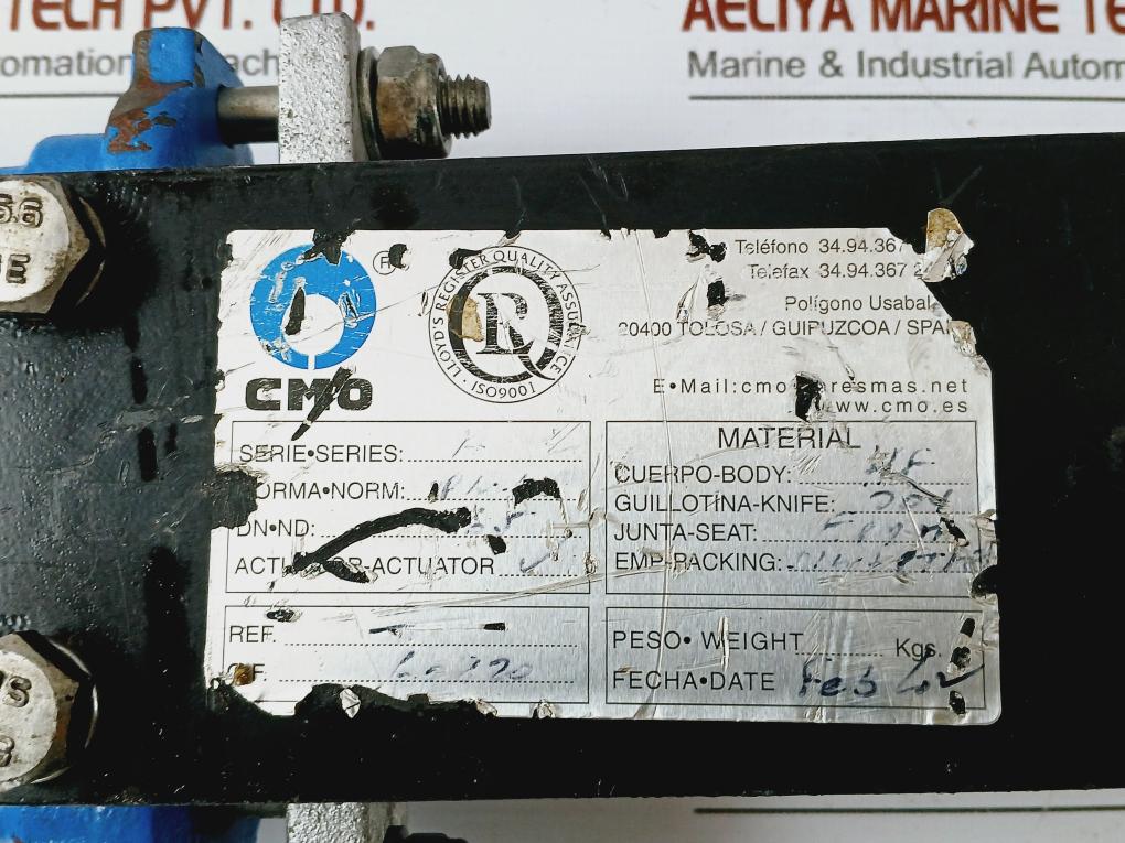 Cmo Pn10 Slide Valve Dn65 Gg25 2 ½” With Handwheel Operator
