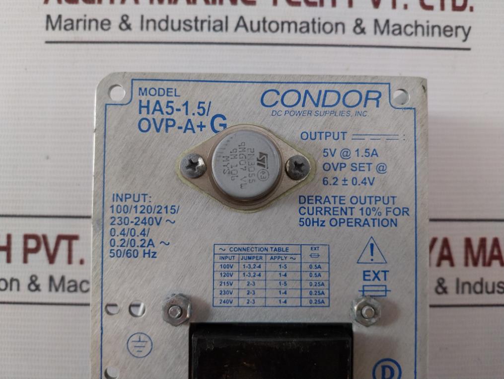 Condor Ha5-1.5/Ovp-a+G D.C Power Supply 50/60Hz 5V At1.5A Rev.D 94V-0