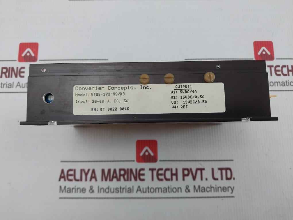 Converter Concepts Vt25-373-99/X9 Power Supply Module 20-60 V, Dc, 3A Used