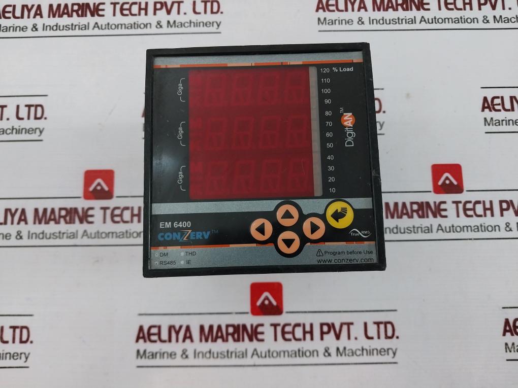 Conzerv Em 6400 Power Meter 44 To 300V Ac/Dc
