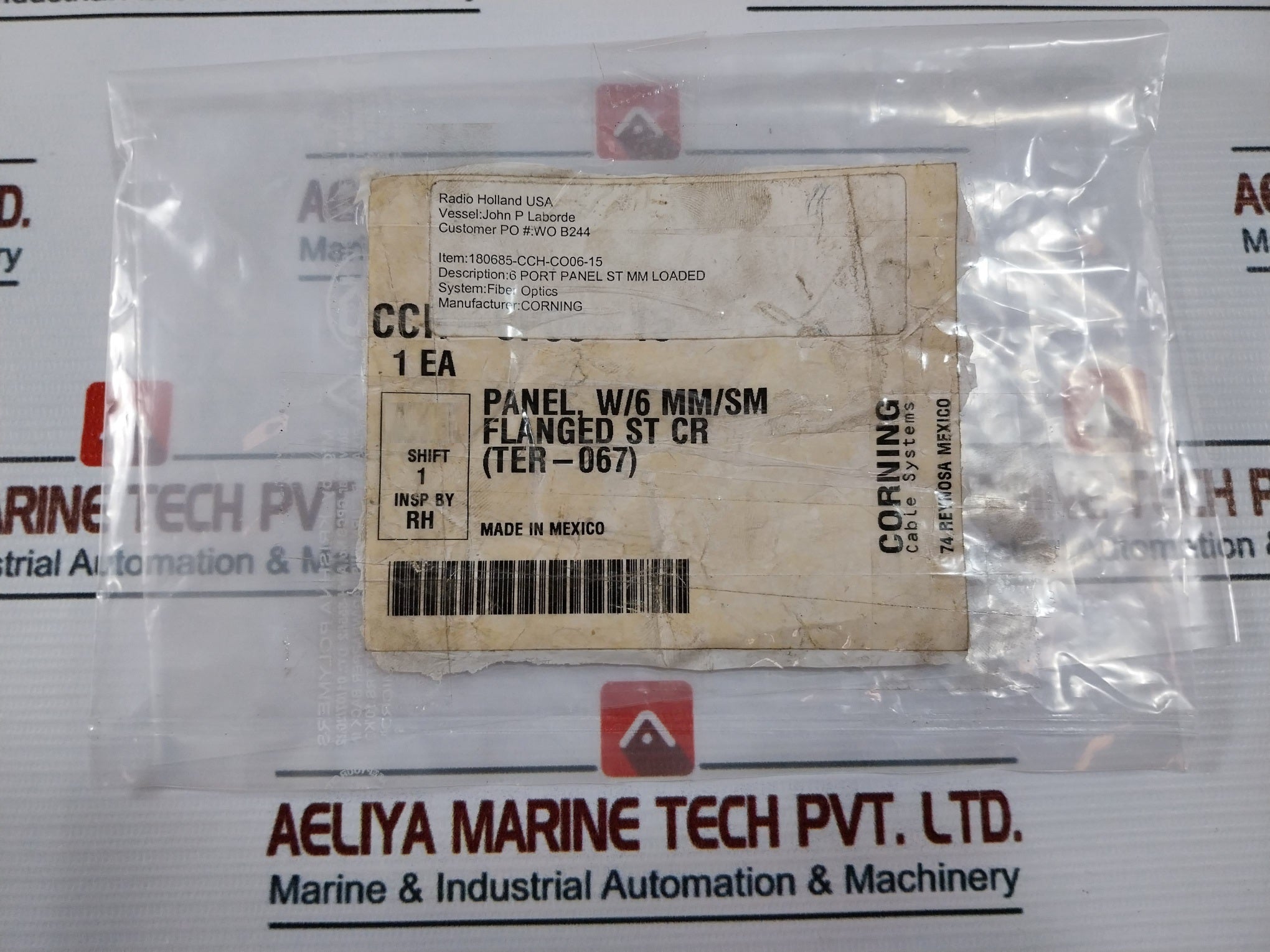 Corning 180685-cch-co06-15 6 Port Cch Connector Panels W/6 Mm/Sm