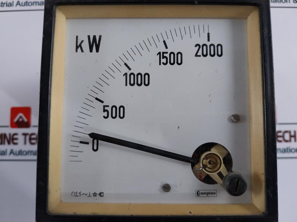 Crompton 0-2000 Kw Analog Panel Meter
