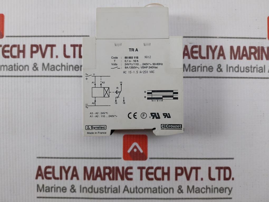 Crouzet Tr A Time Delay Relay 0.1sec-10hr,24vac