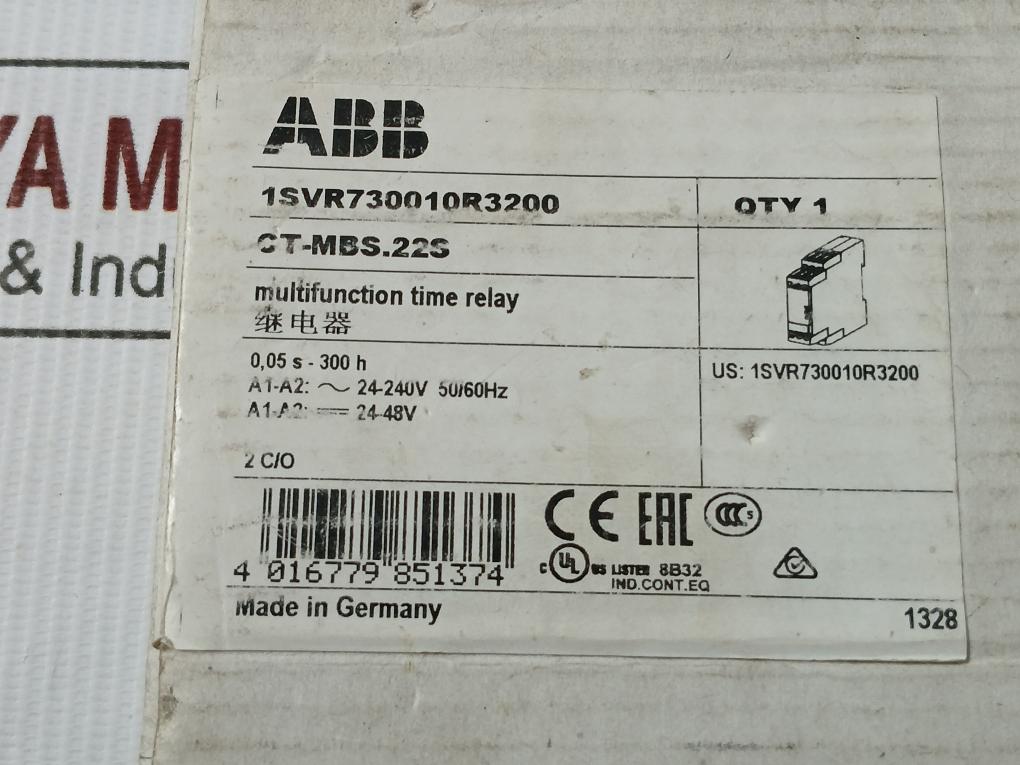 Ct-mbs.22S Din-rail Time Relay 24–240 Vac 50/60 Hz Abb
