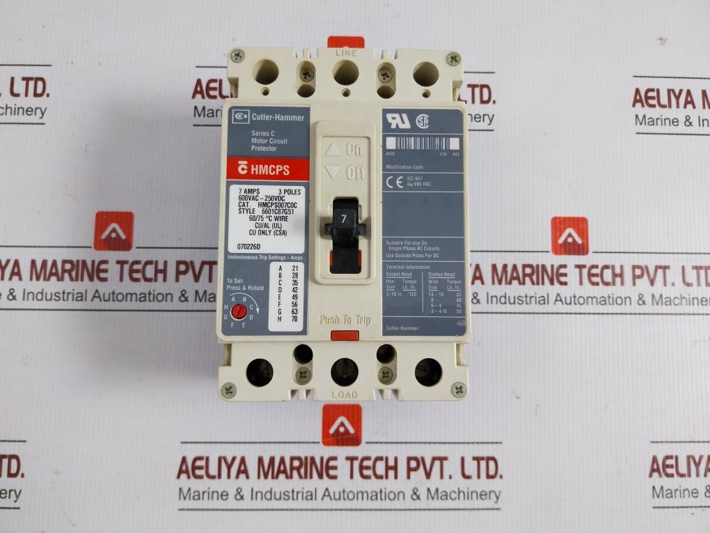 Cutler-Hammer-Motor-Circuit-Protector-Series-C-Hmcps007c0c-600vac-250vdc-1