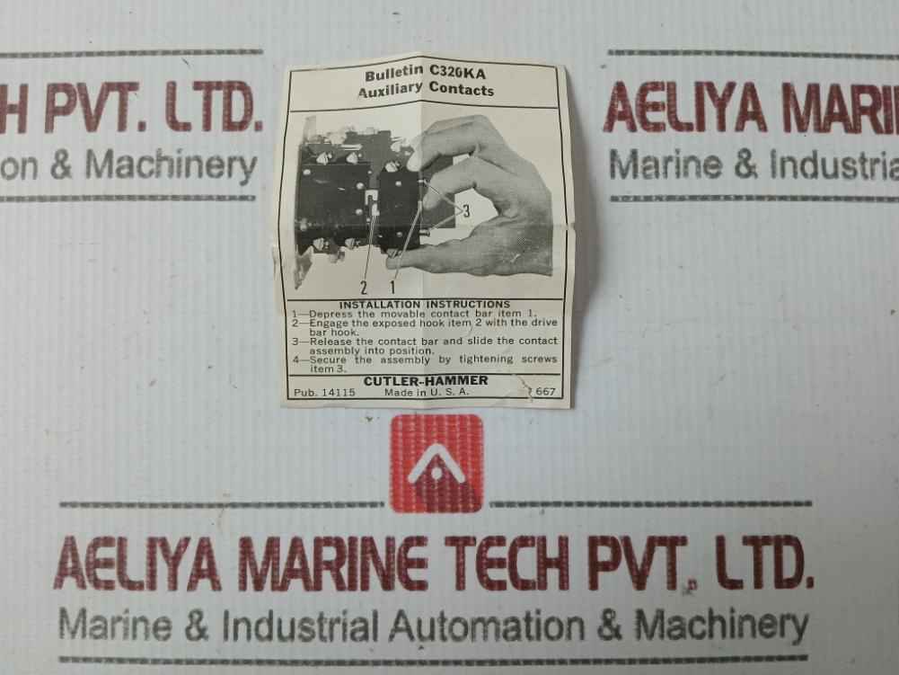 Cutler-hammer C320Ka1 Auxiliary Contact New