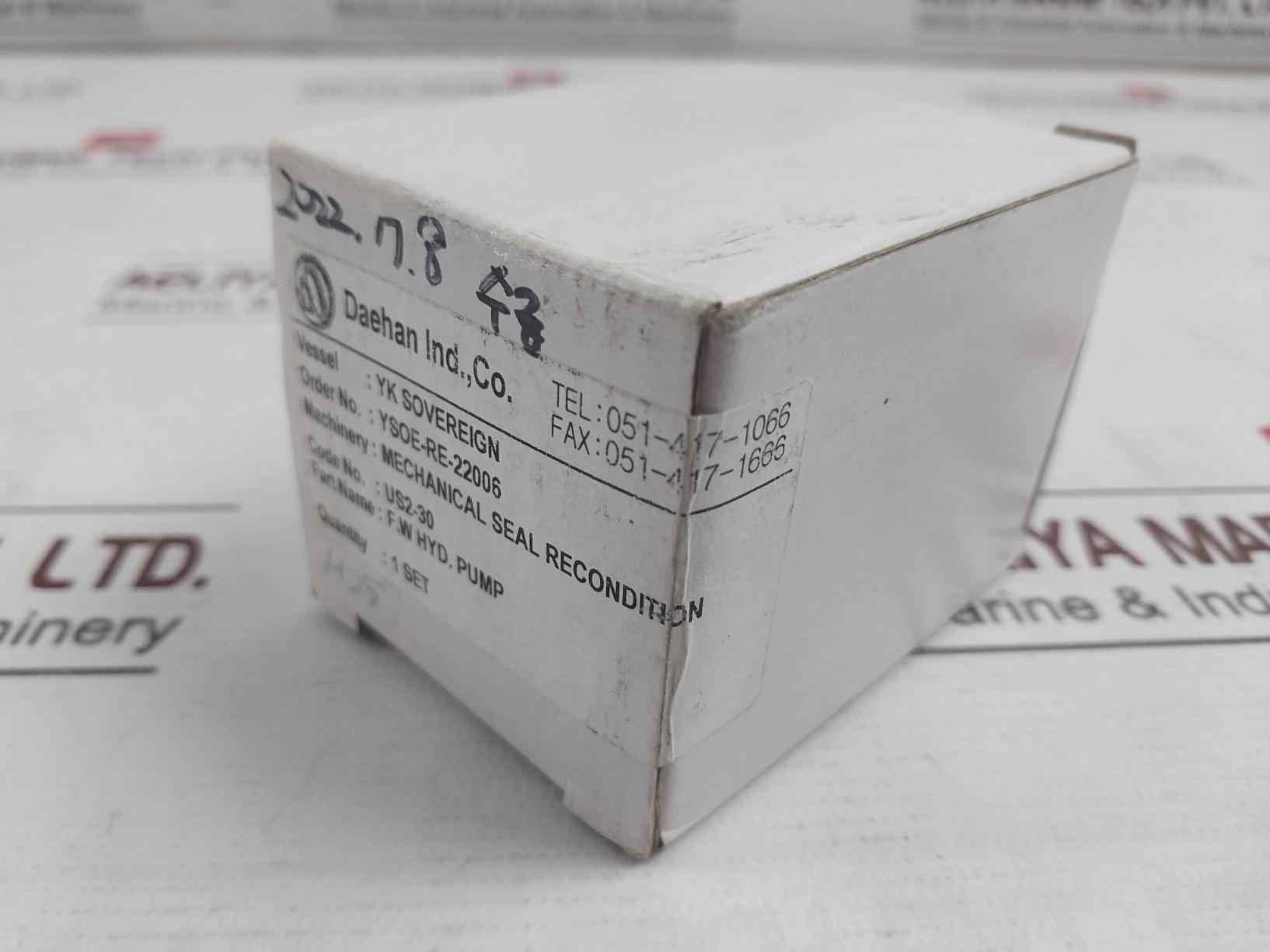 Daehan Us2-30 Mechanical Seal Ysoe-re-22006,H 000 5 934