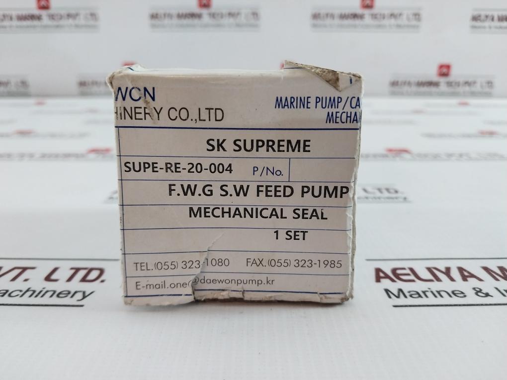Daewon Mechanical Seal Set For F.W.G S.W Feed Pump Supe-re-20-004