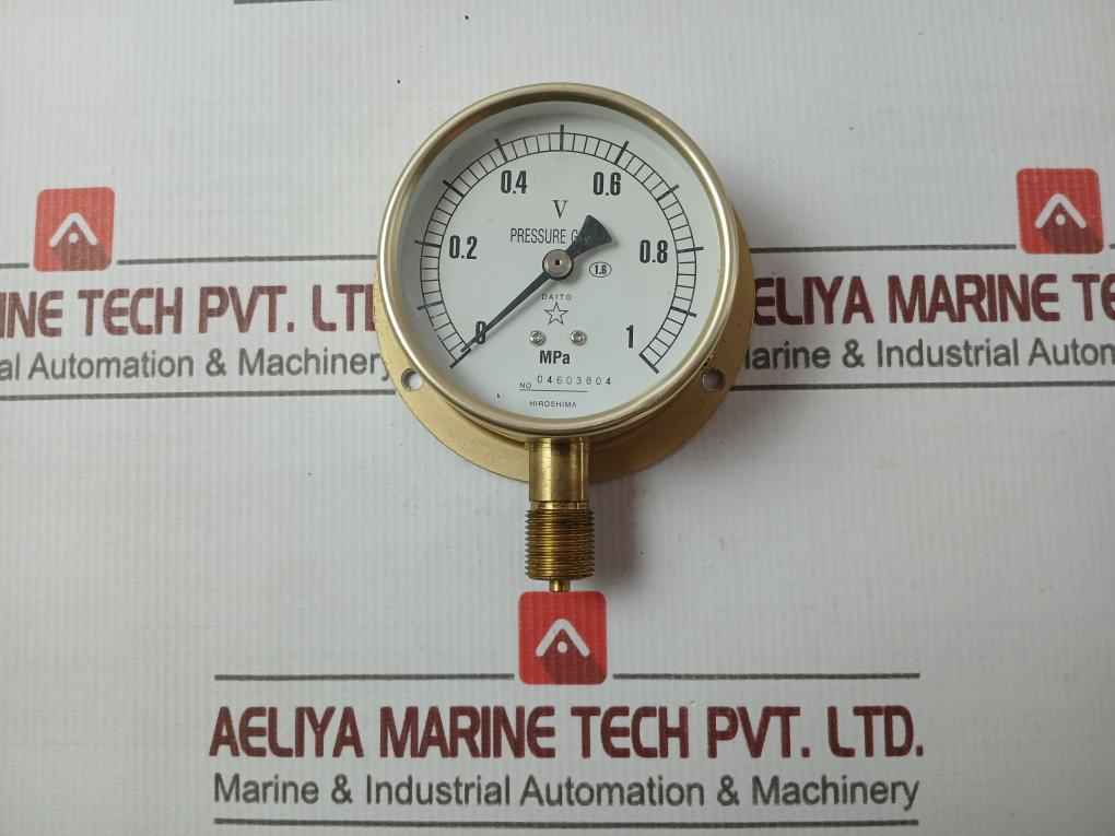 Daito Keiki Bu Pressure Gauge 3/8" 75Mm 0-1 Mpa