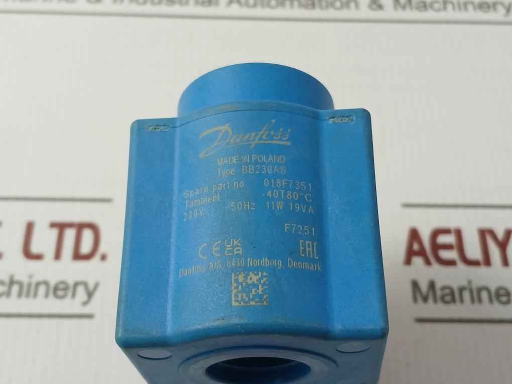 Danfoss 018F7351 Solenoid Valve 230V 50Hz 11W 19Va