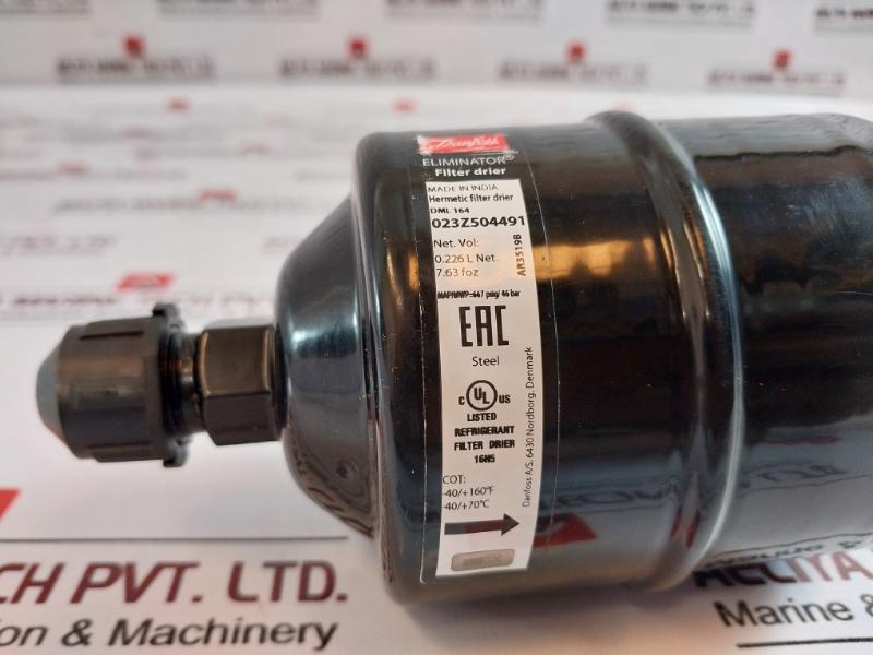 Danfoss Dml 164 023Z504491 Hermetic Filter Drier Eliminator 667 Psig / 46 Bar