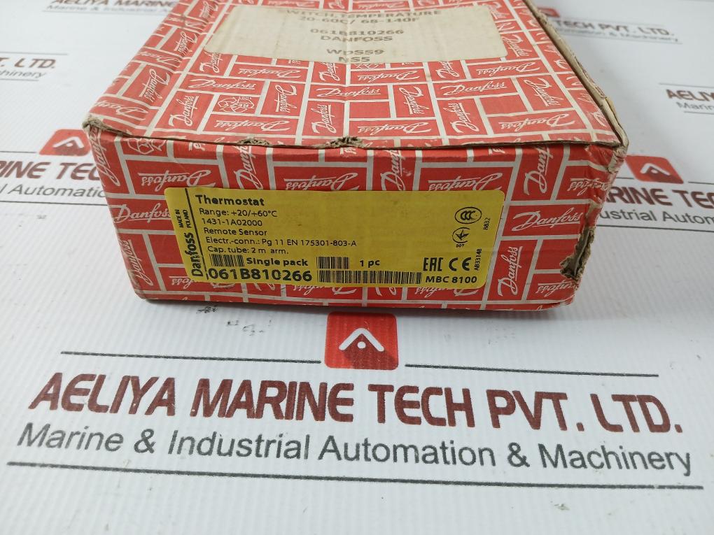 Danfoss Heavy Duty Temperature Control Thermostat Switch 130?C 2M Part No: Mbc 8100