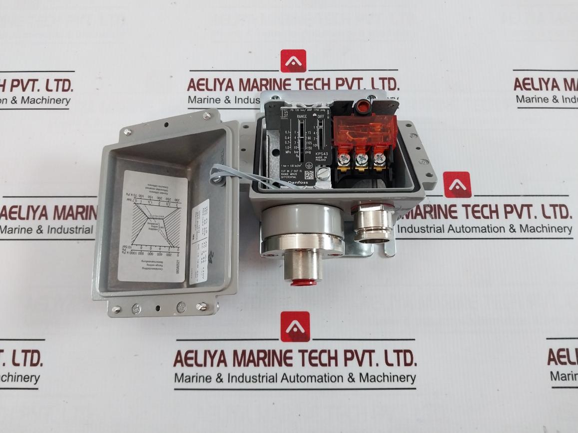 Danfoss Kps 43 Pressure Switch 1.02 Kp/Cm2 0.1-1.0 Mpa Mwp 1750 Psig 240Vdc 12W