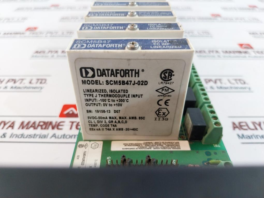 Dataforth Scmpb01 16 Channel Backpanel With Modules Scm5B47, Scm5B34, Scm5B41
