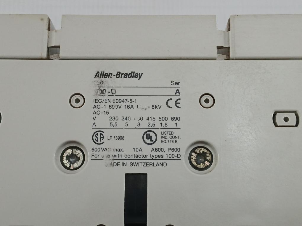 Definite Purpose Contactor 230V 50-60/Hz Allen-bradley 100-d110