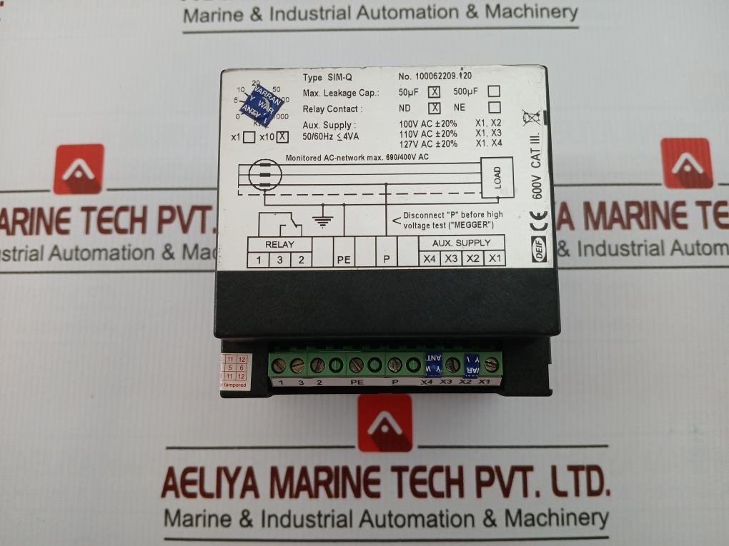Deif 50/60Hz 4Va Insulation Monitoring Meter Megohm Sim-q